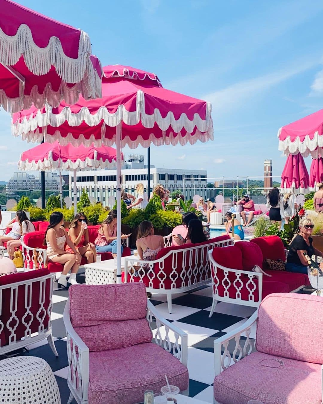 White Limozeen rooftop bar at the Graduate Hotel in Nashville