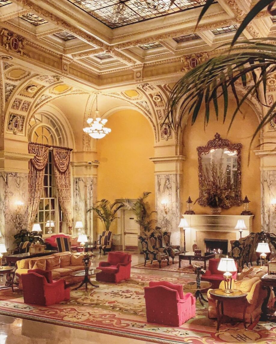 The inside area of the Hermitage Hotel