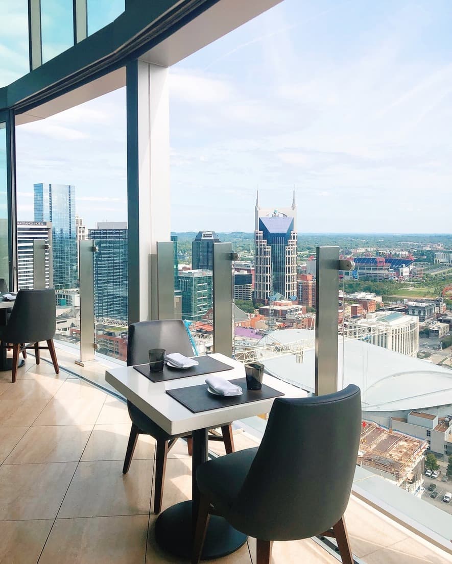 Table by the window at Bourbon Steak