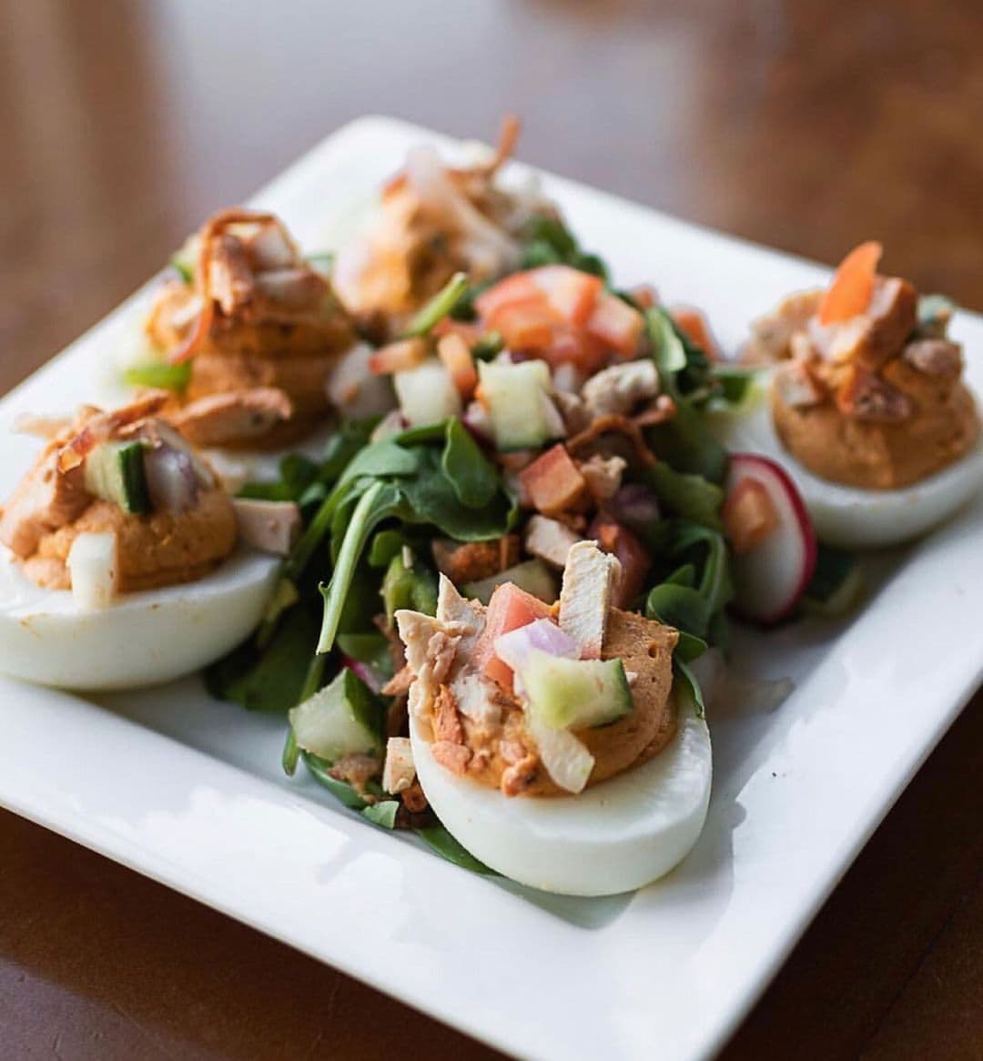 Deviled eggs at Chauhan