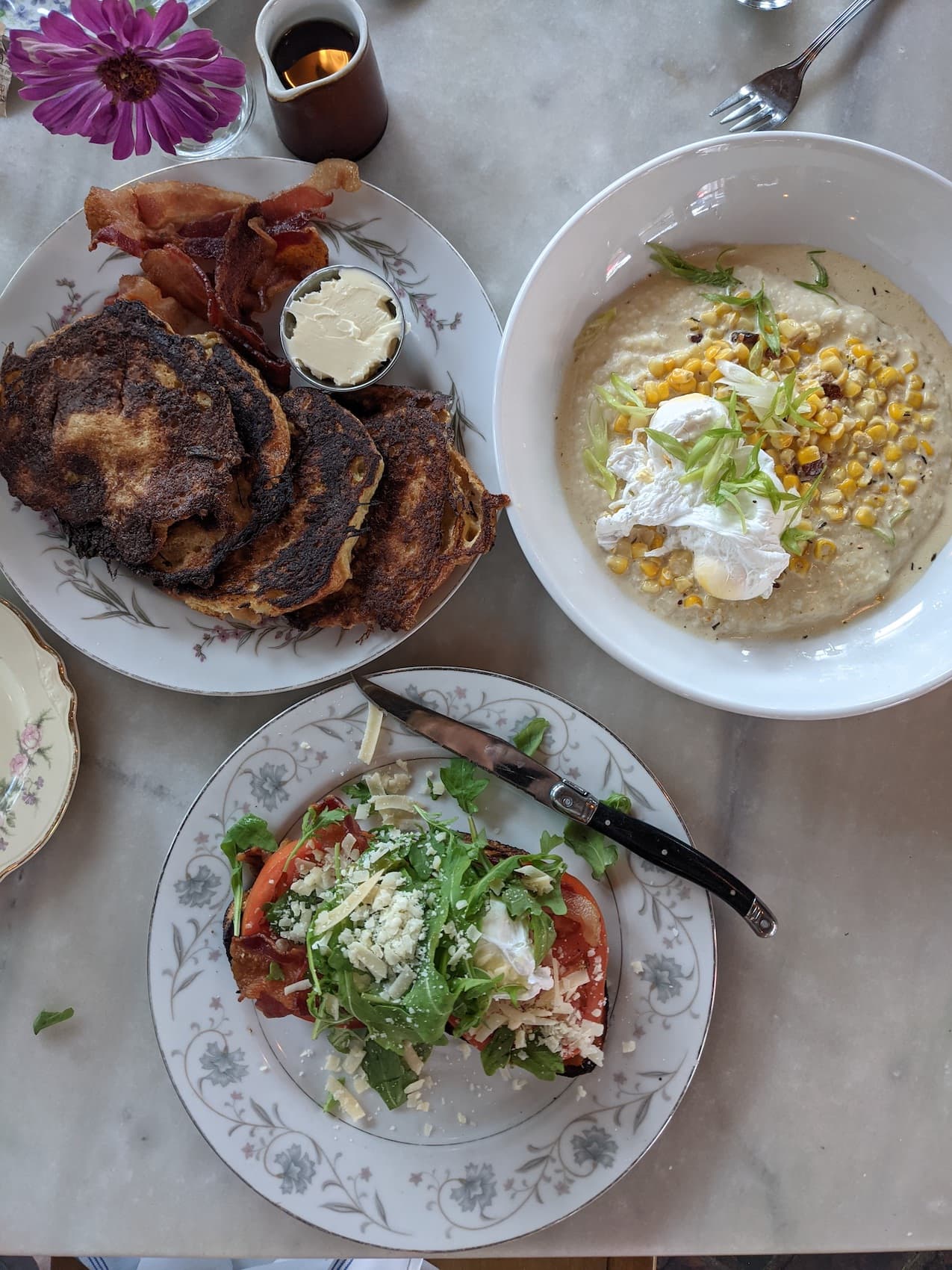 Assortment of plates at Margots brunch