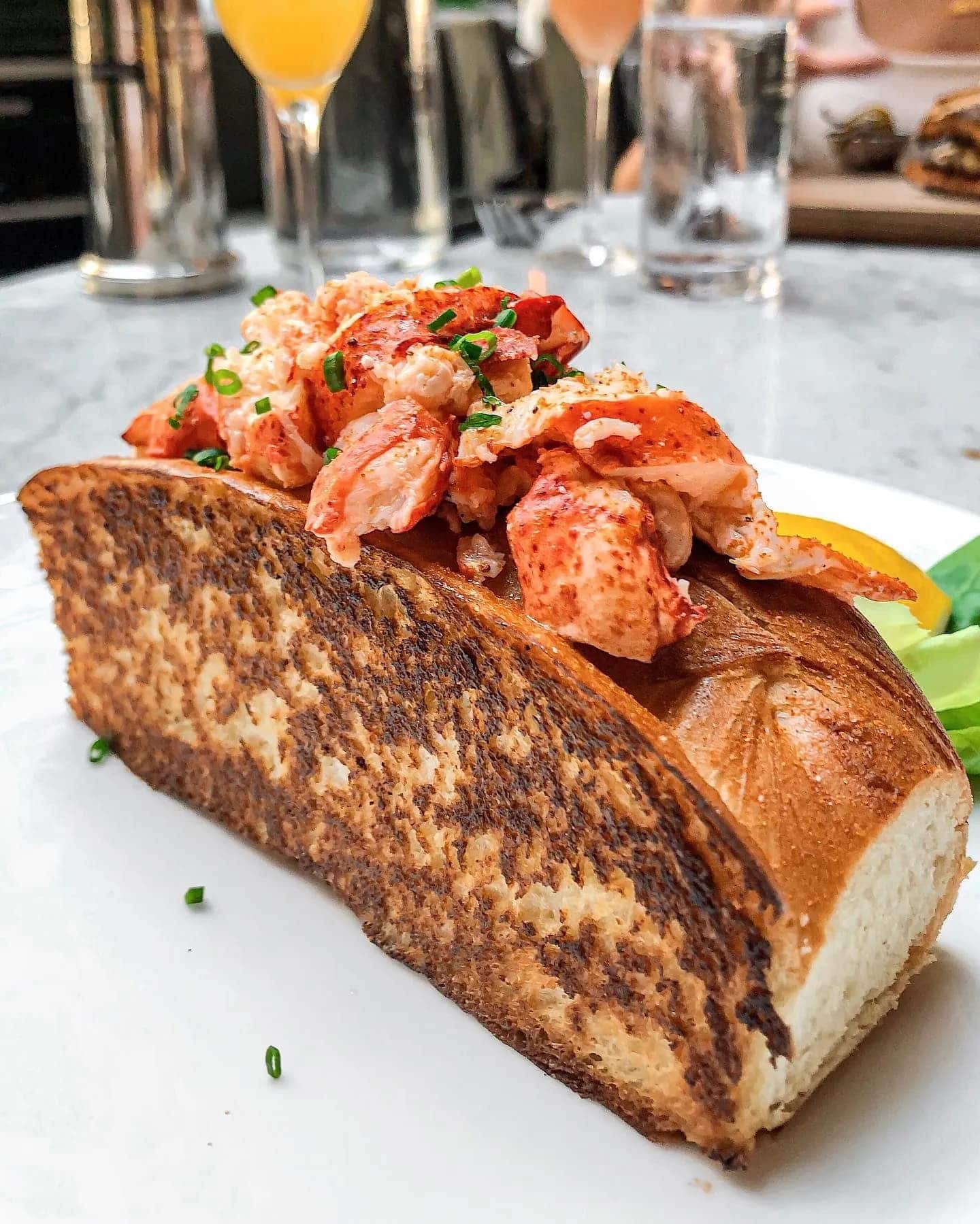 The lobster roll for brunch at RH Cafe