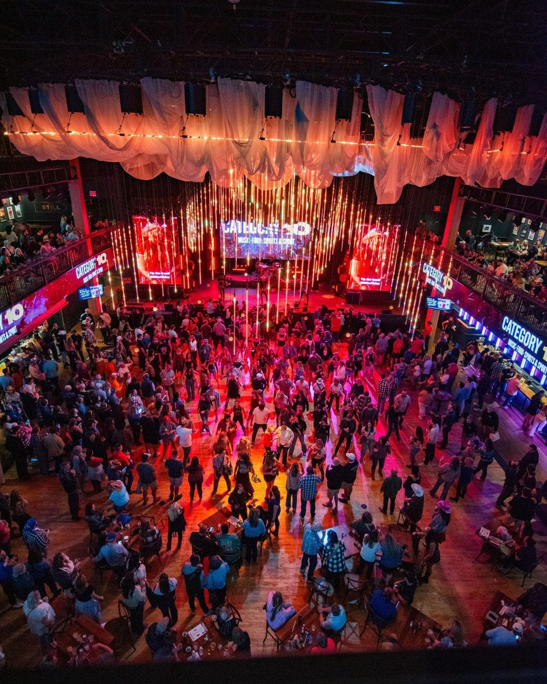Category 10 view of main floor from above