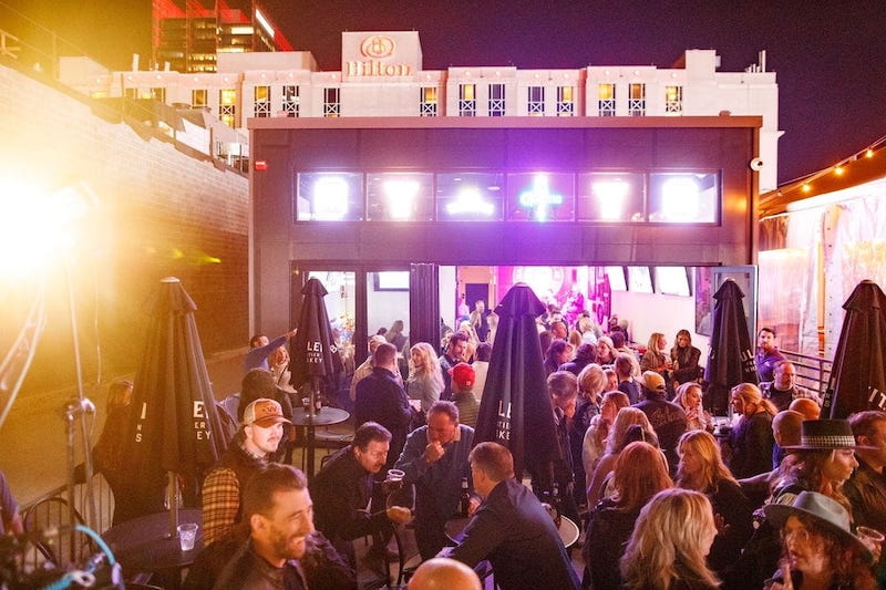 People on Hank's rooftop bar