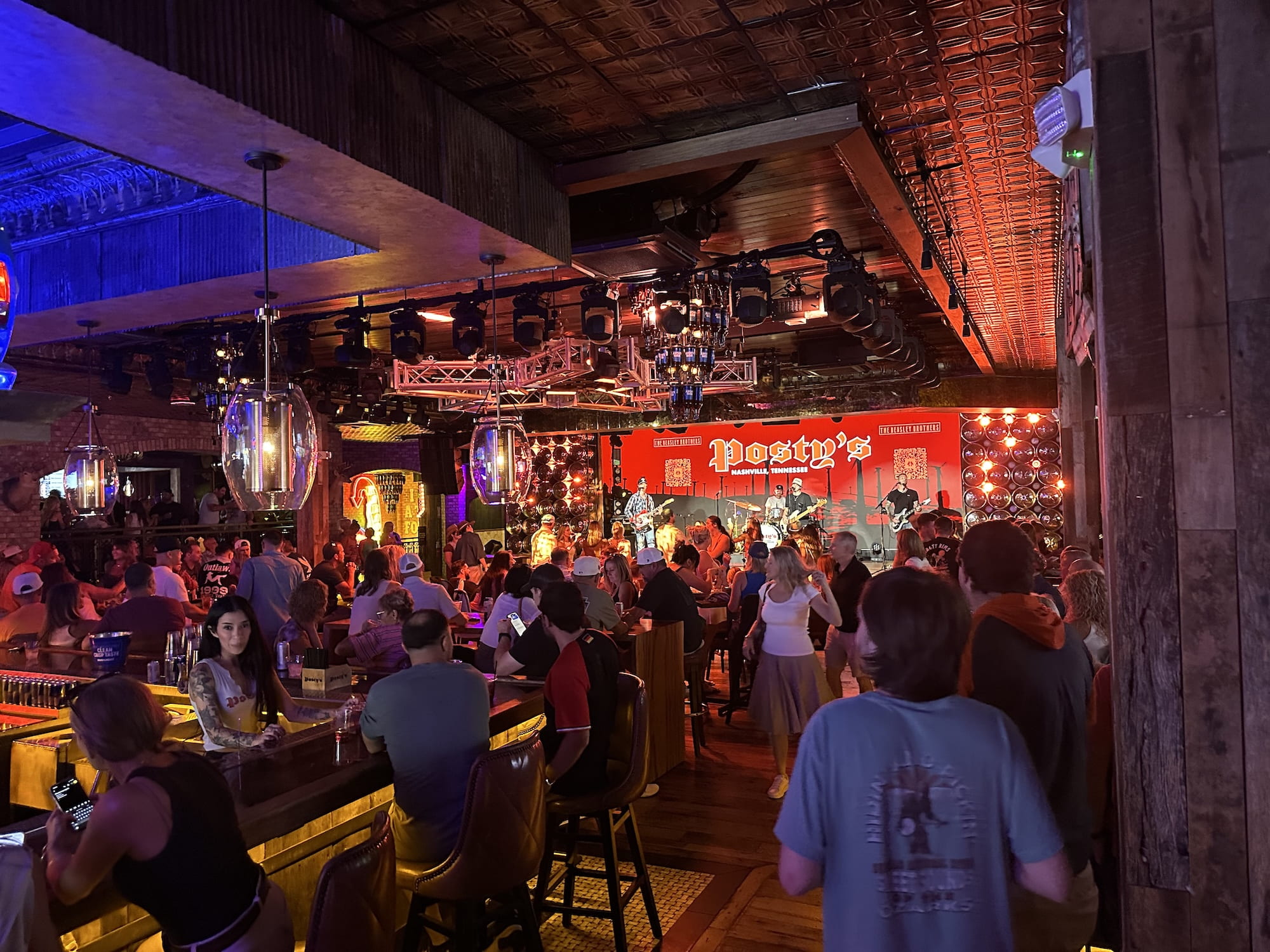 The main bar and interior at Postys