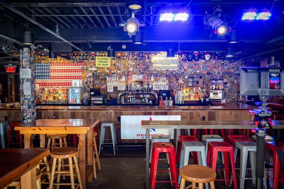 The downstairs bar at Redneck Riviera