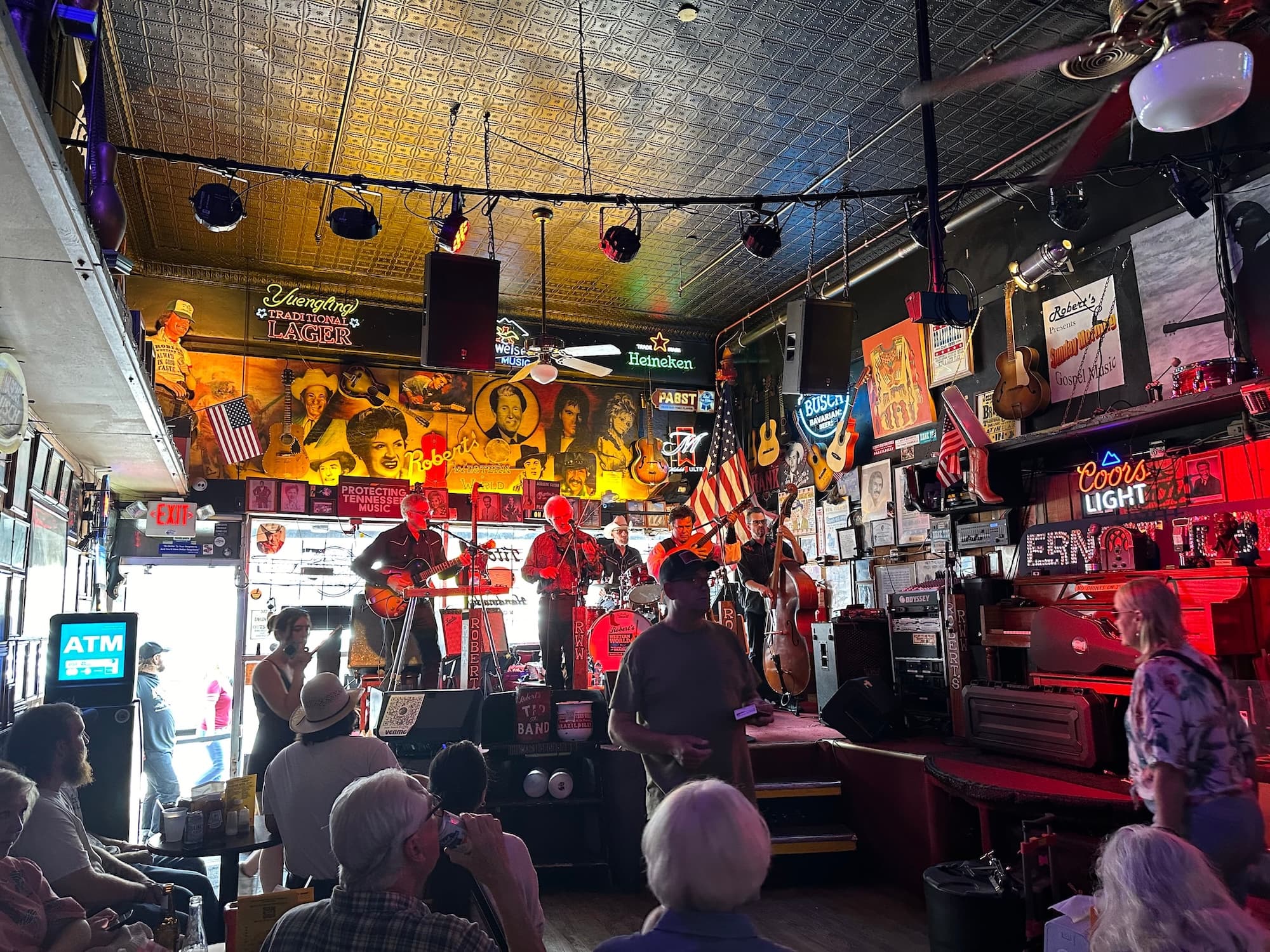 A band plays at Roberts