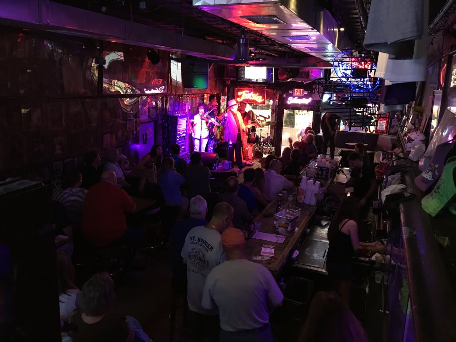 Tootsies is packed as a band plays