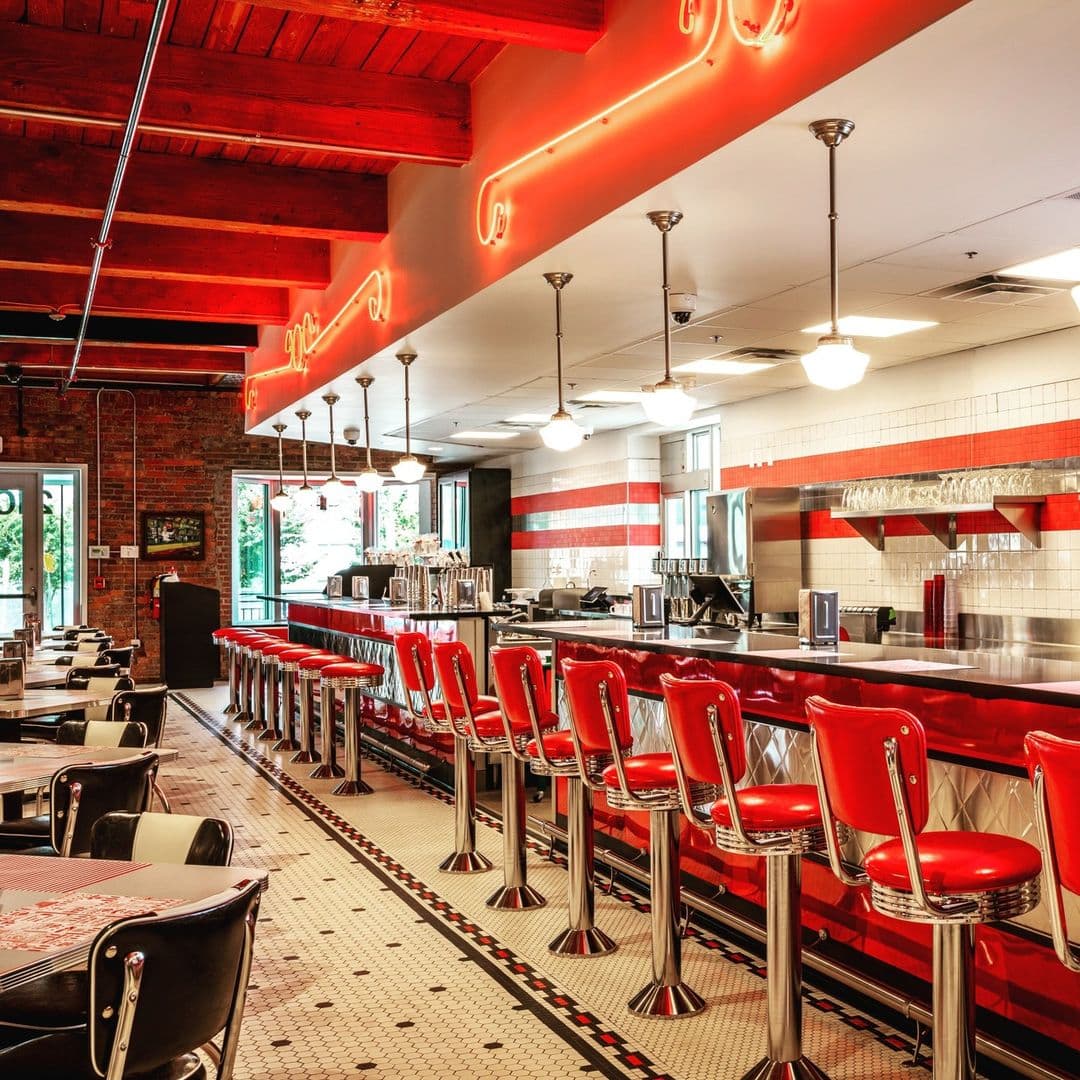 The bar at Elliston Place Soda Shop