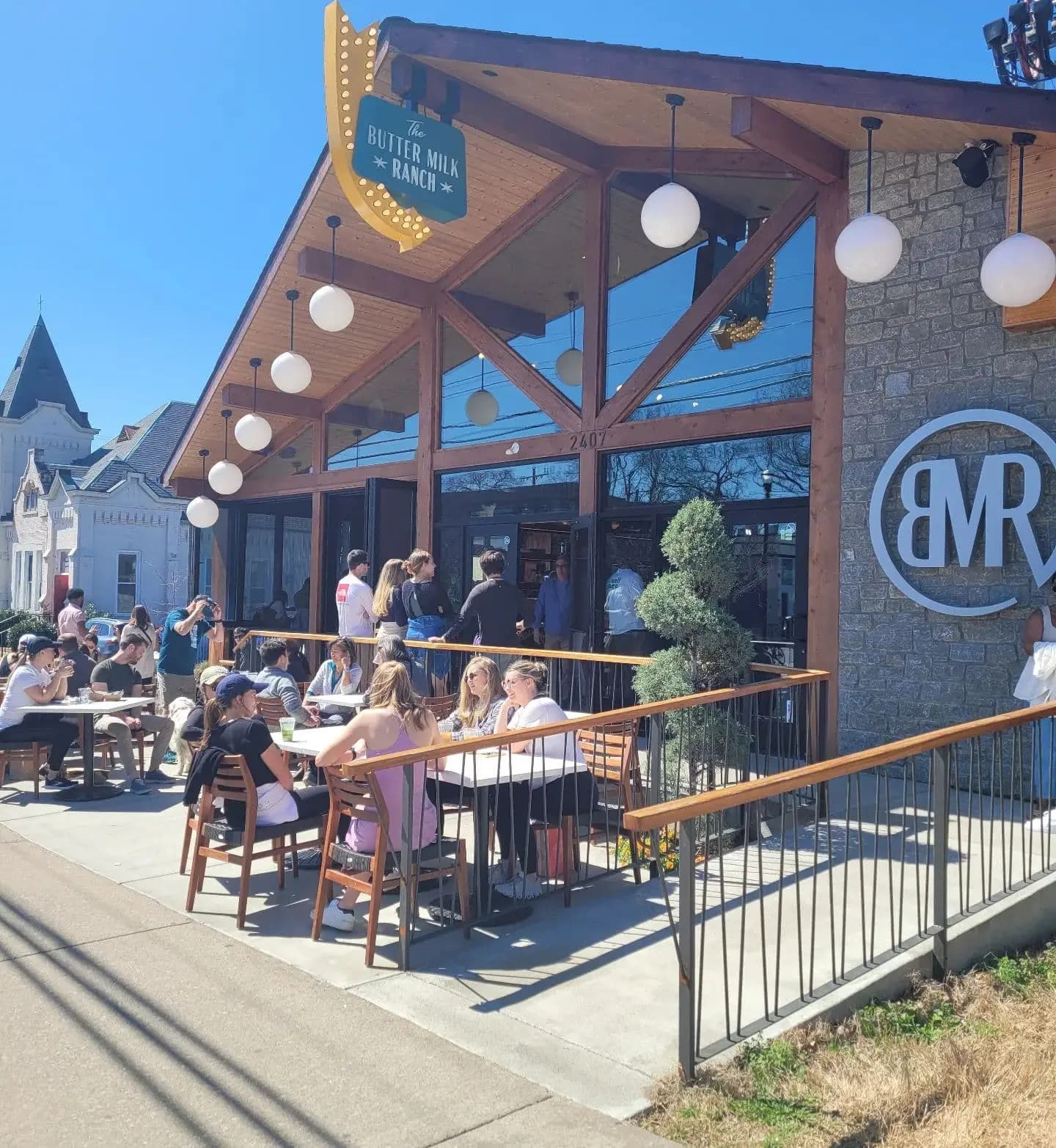 People eating outside at Buttermilk Ranch