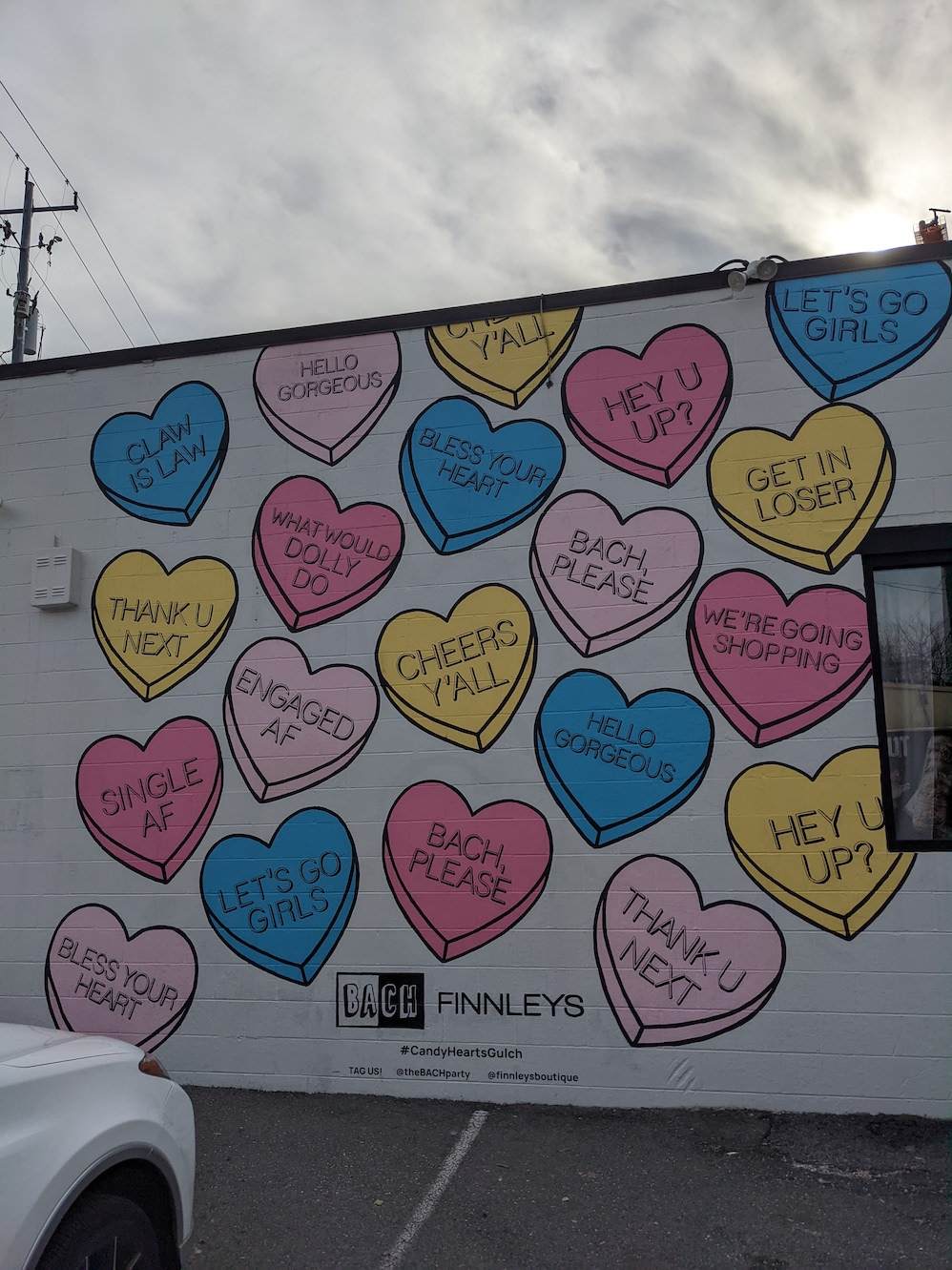 "Candy Hearts" mural in Nashville