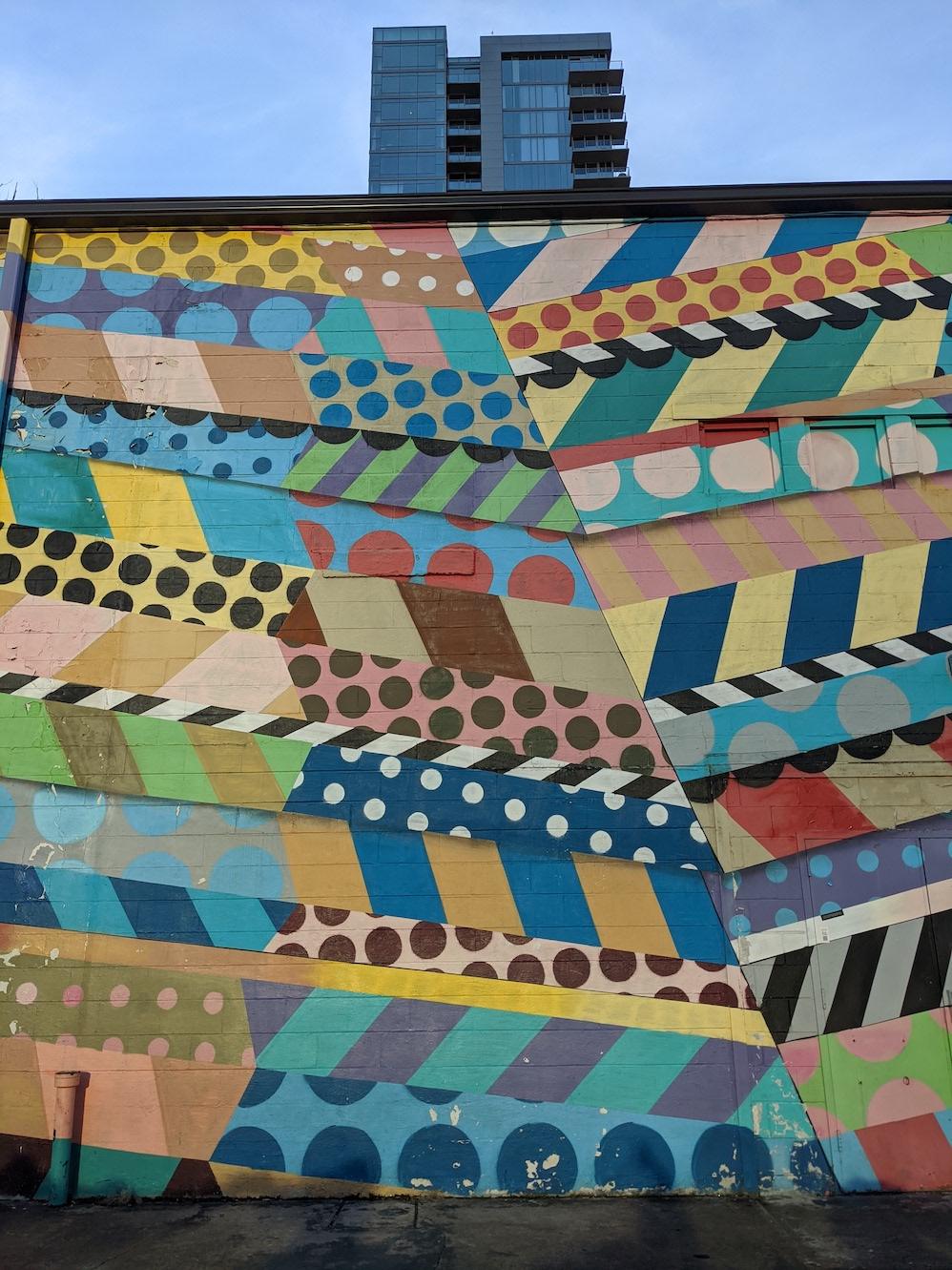 Colorful wall mural in the Gulch