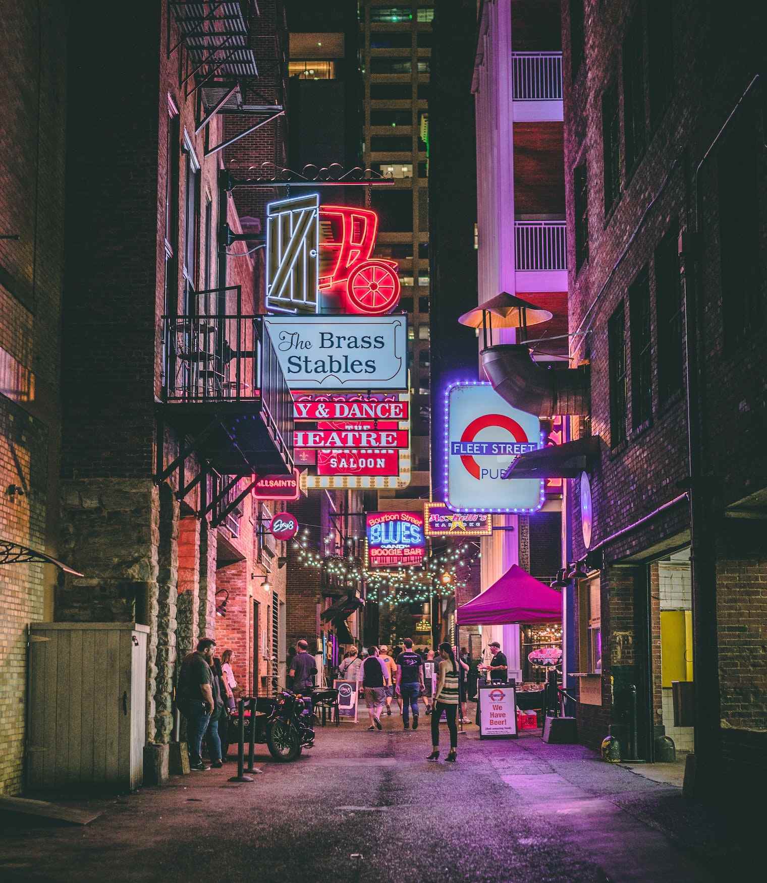 Printer's Alley at Night