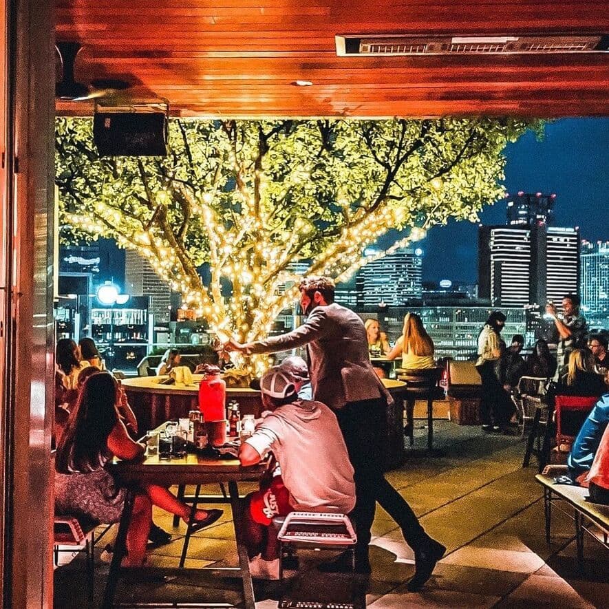 Lights in a tree at L.A. Jackson