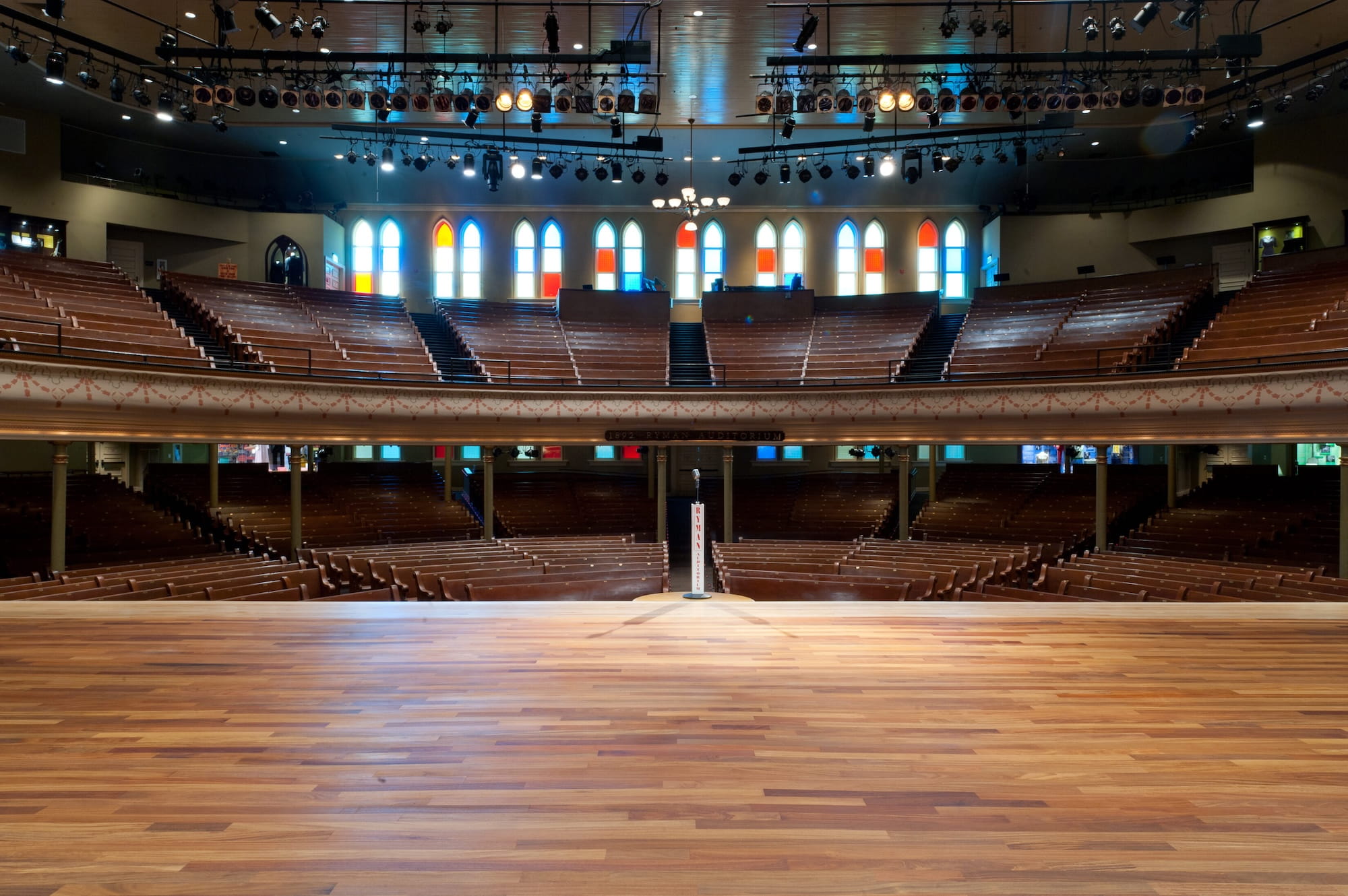 A band plays at Ryman Auditorium