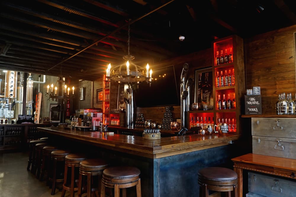Big Machine Distillery wooden bar