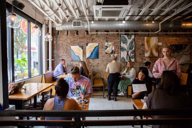 Frothy Monkey downtown tables