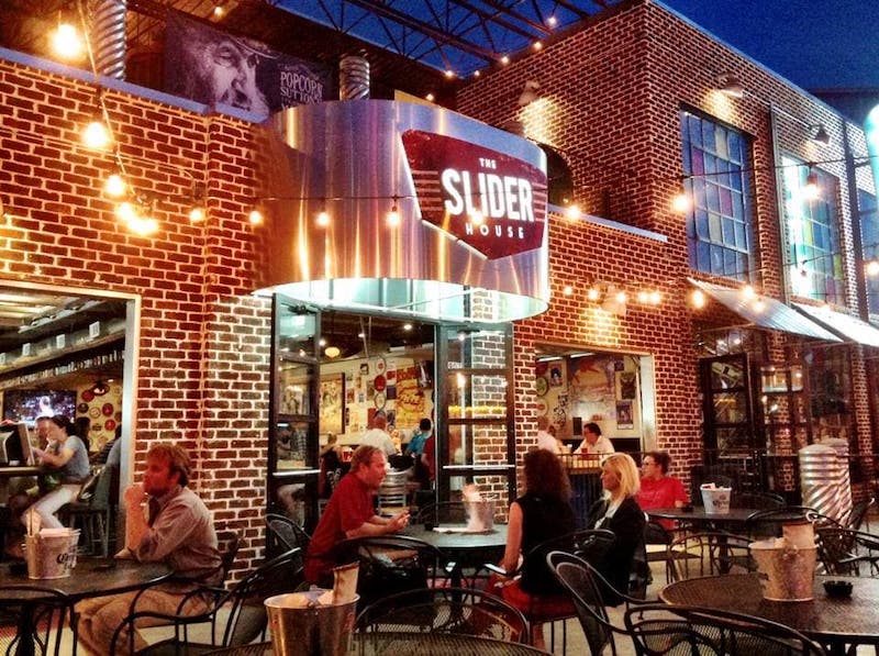 The Slider House patio dark