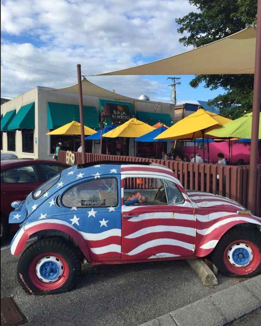 The VW Beetle at Baja Burrito in Berry Hill