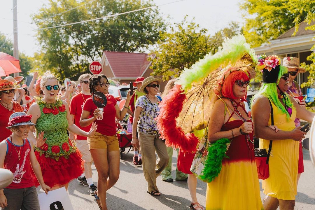 A parade for Tomato Art Fest in East Nashville