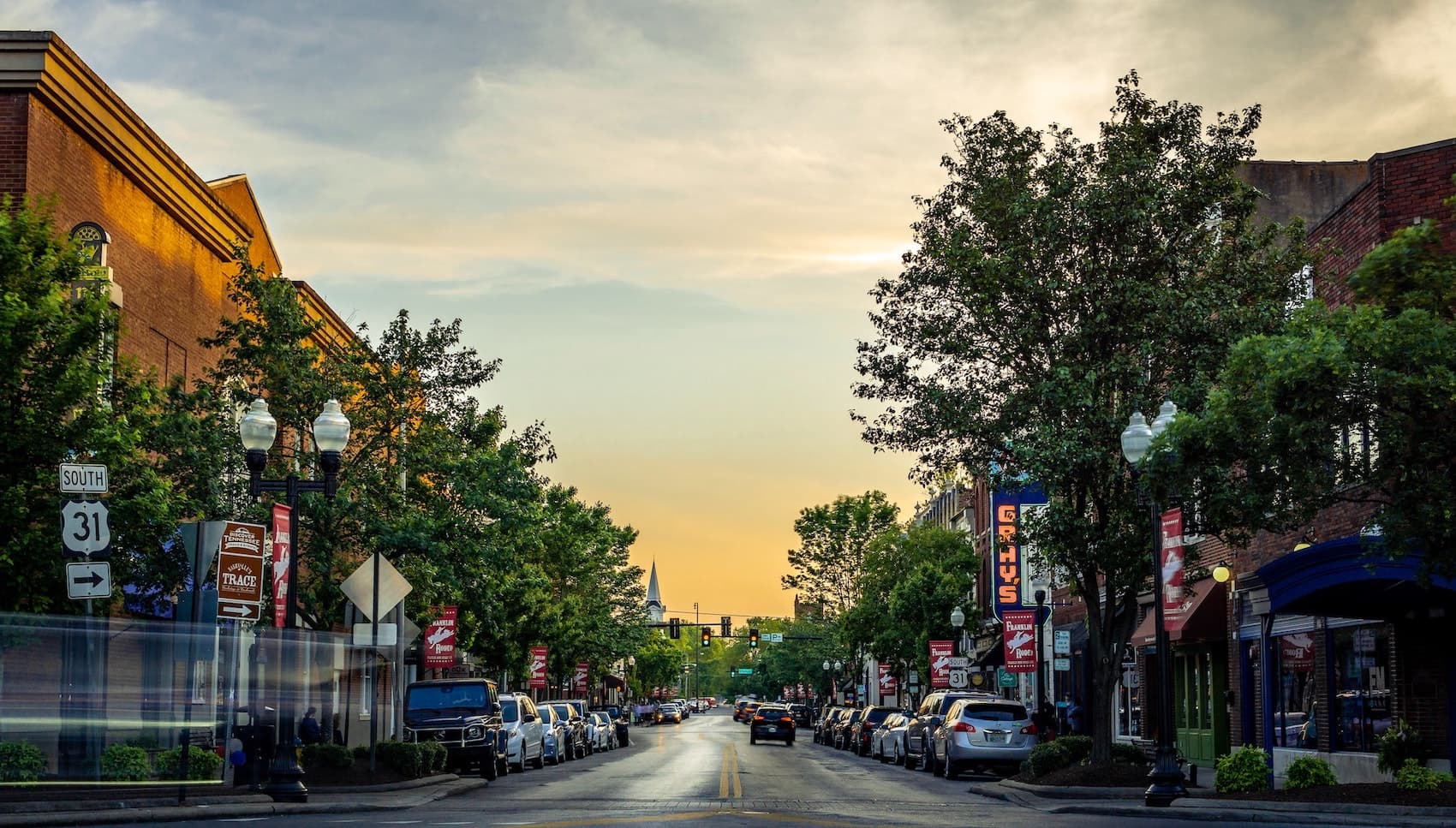 Main Street in downtown Franklin