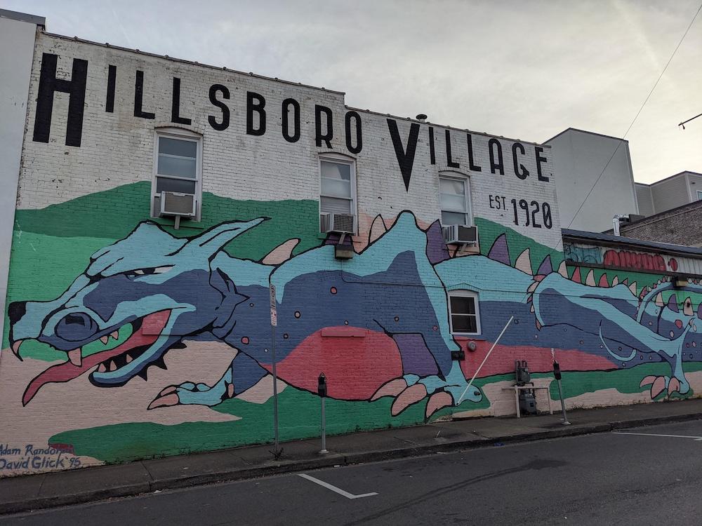Hillsboro Village dragon mural