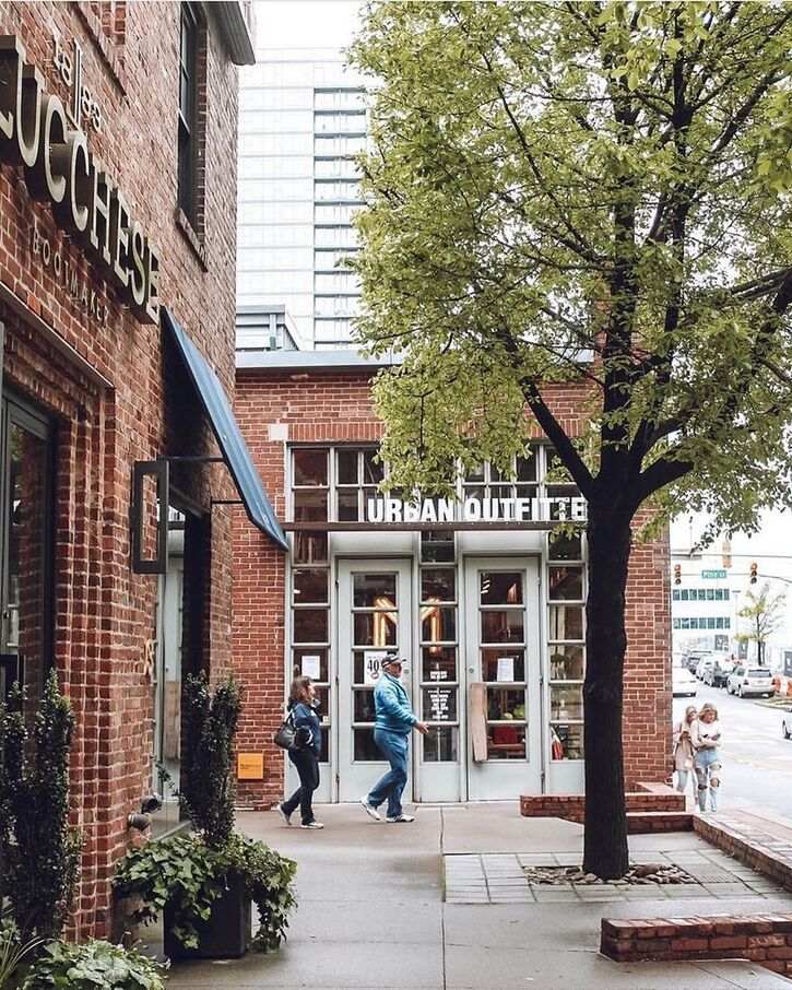 Outside Urban Outfitters and Lucchese in the Gulch