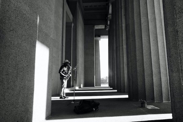 Saxophone player at the Parthenon