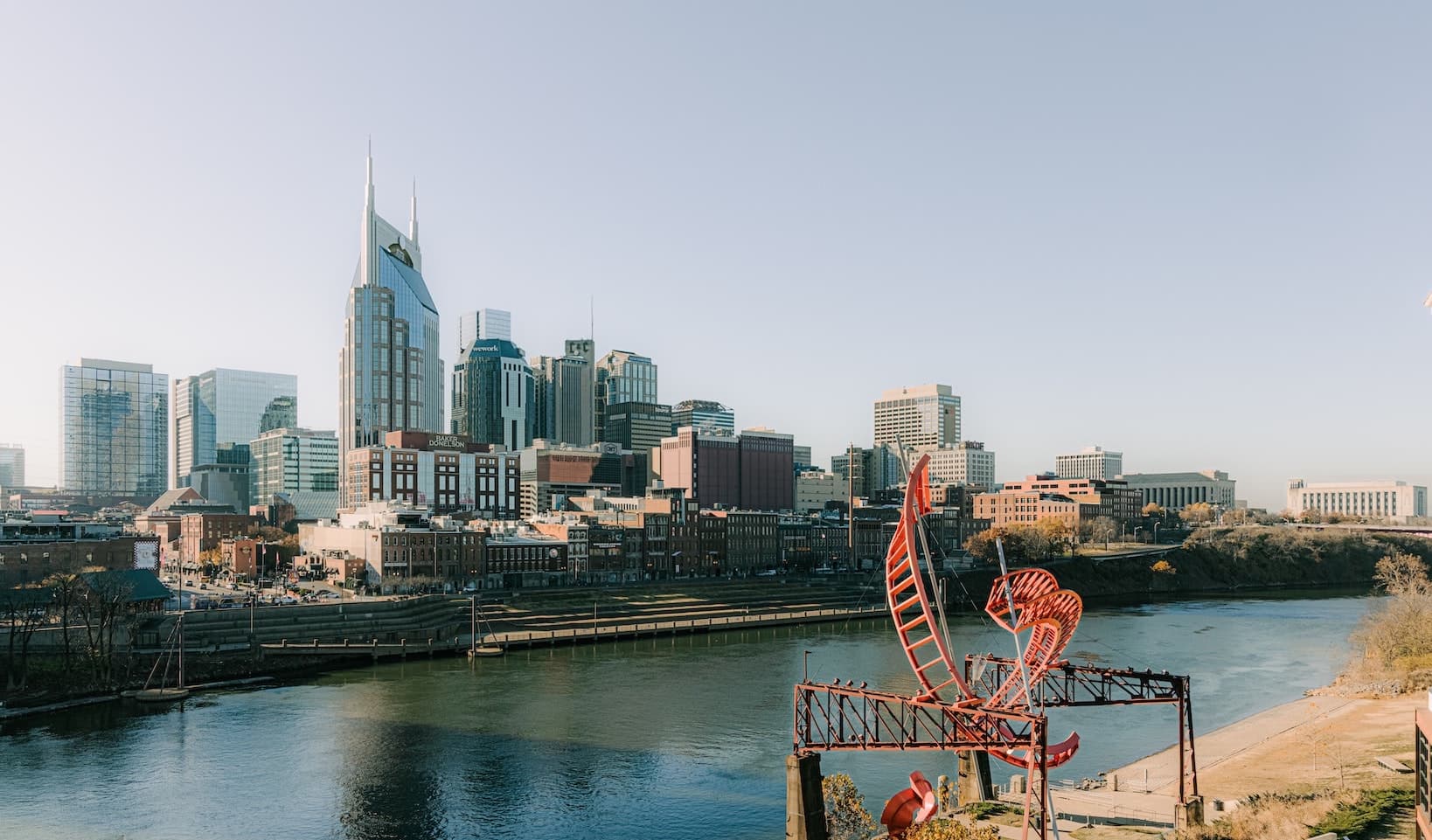 Downtown Nashville blue skies