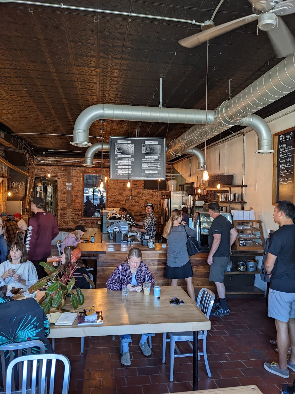 8th & Roast interior with big windows