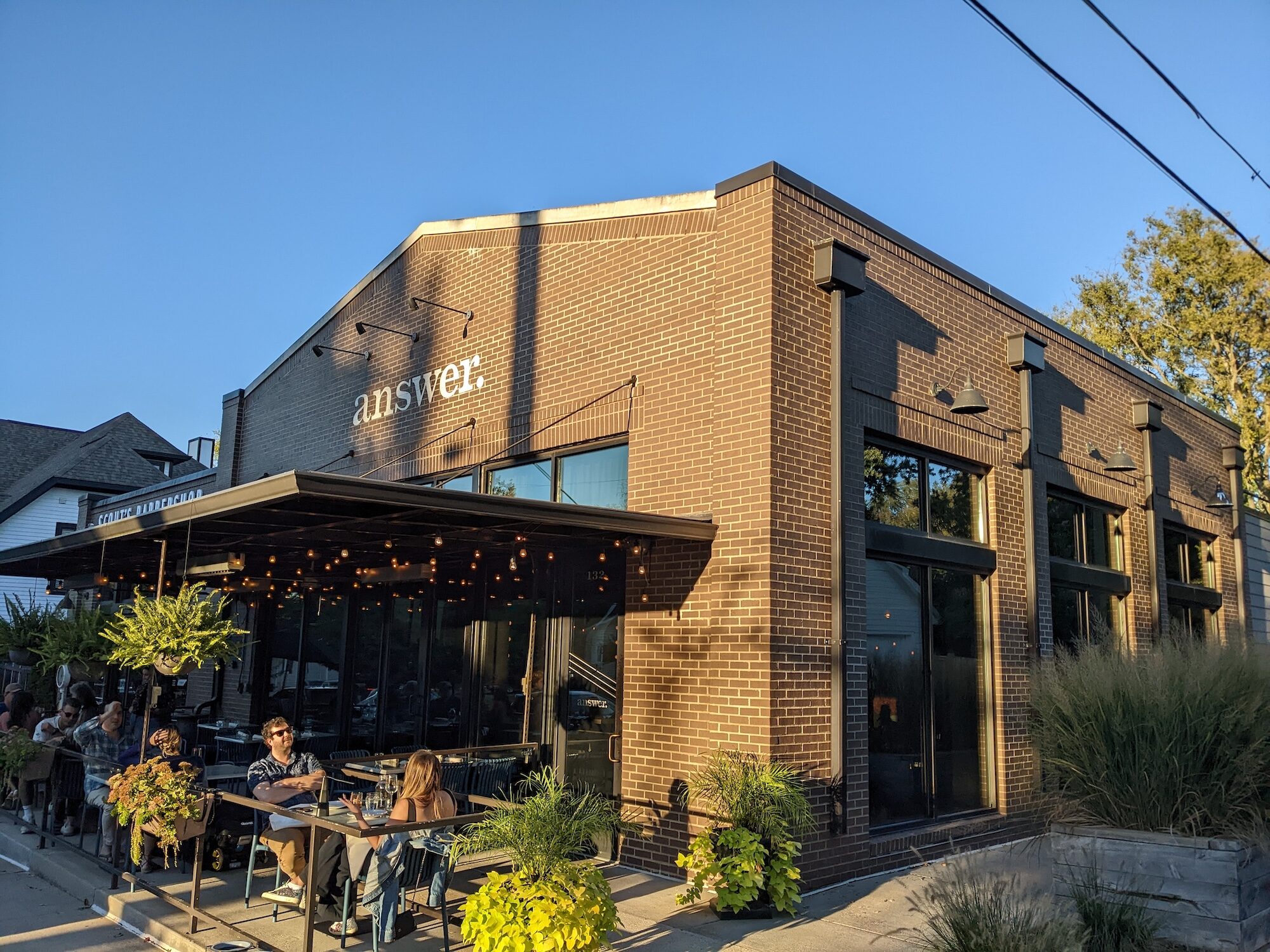 Outside Answer restaurant in Nashville