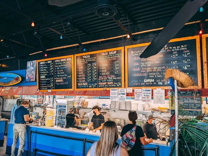 Baja Burrito ordering counter