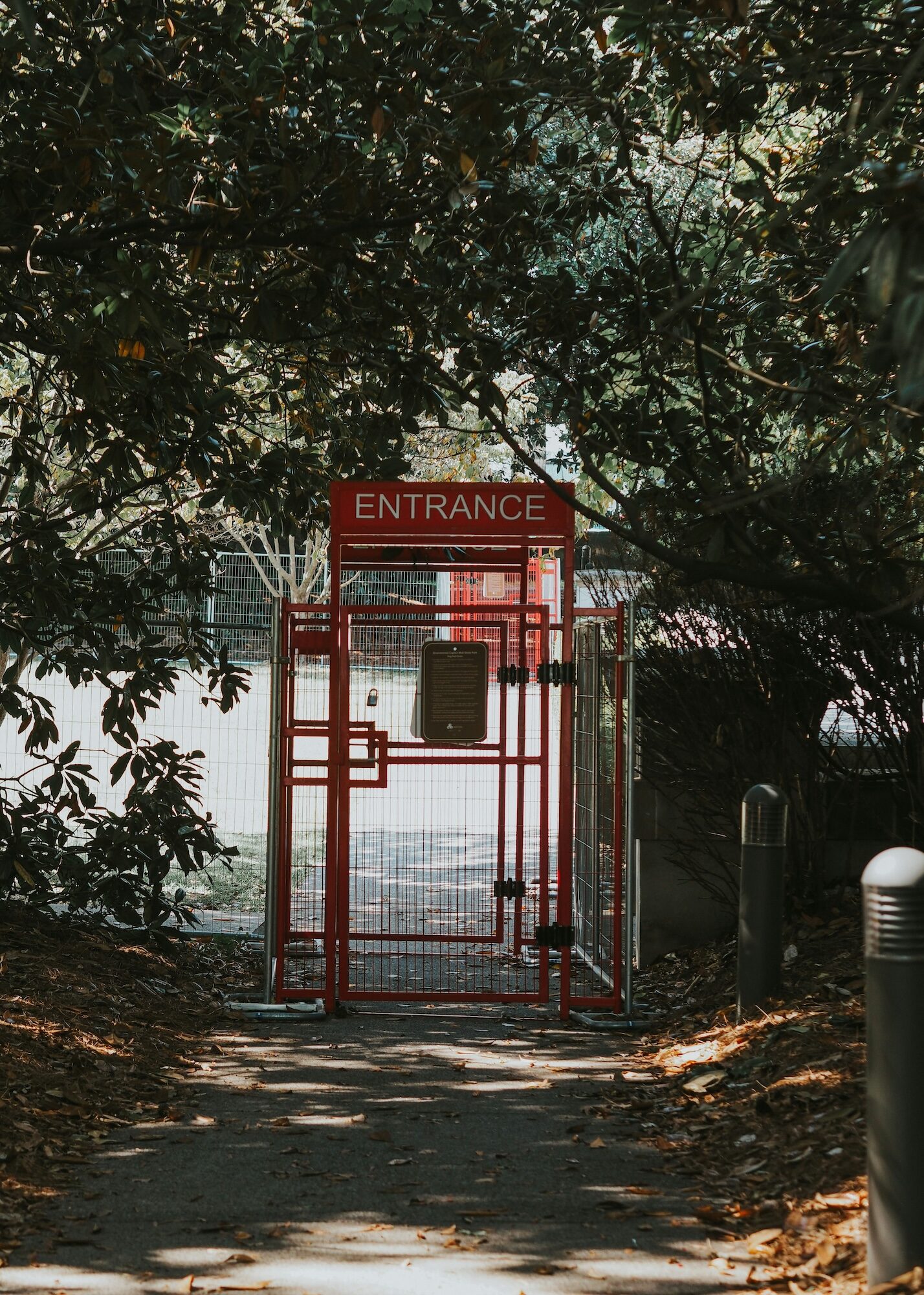 The entrance to a parks amphitheater