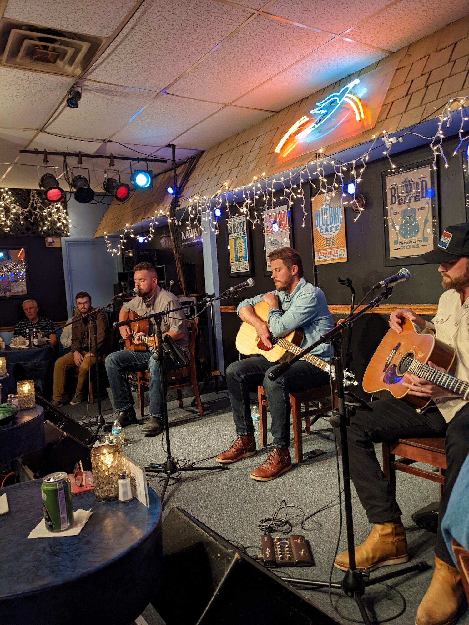 Three singers at the Bluebird Cafe