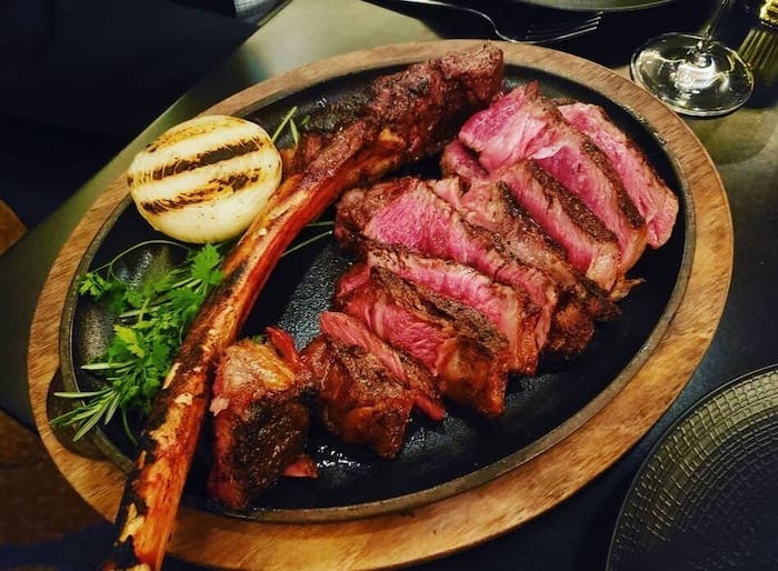 Bourbon Steak tomahawk ribeye