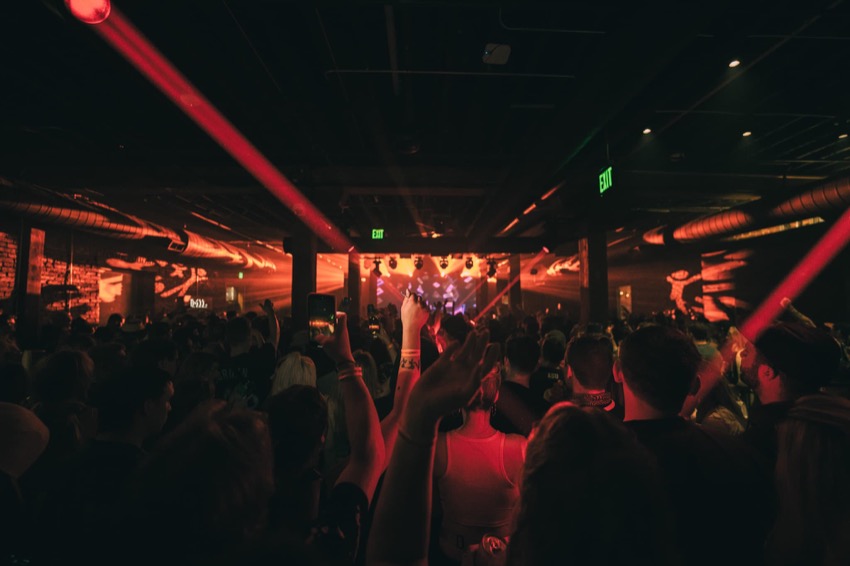 A view from the back of Cannery Hall during a concert