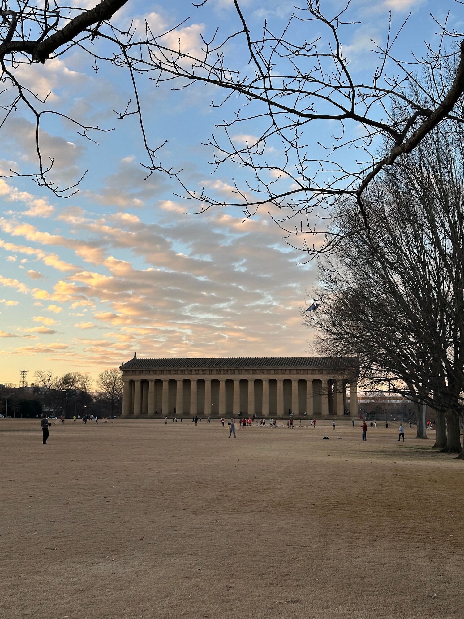 Centennial Park and the Parthenon in the winter