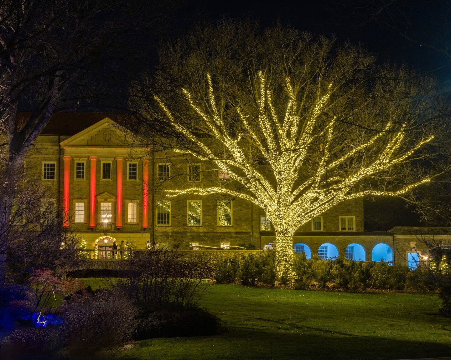 Cheekwood mansion and tree lights
