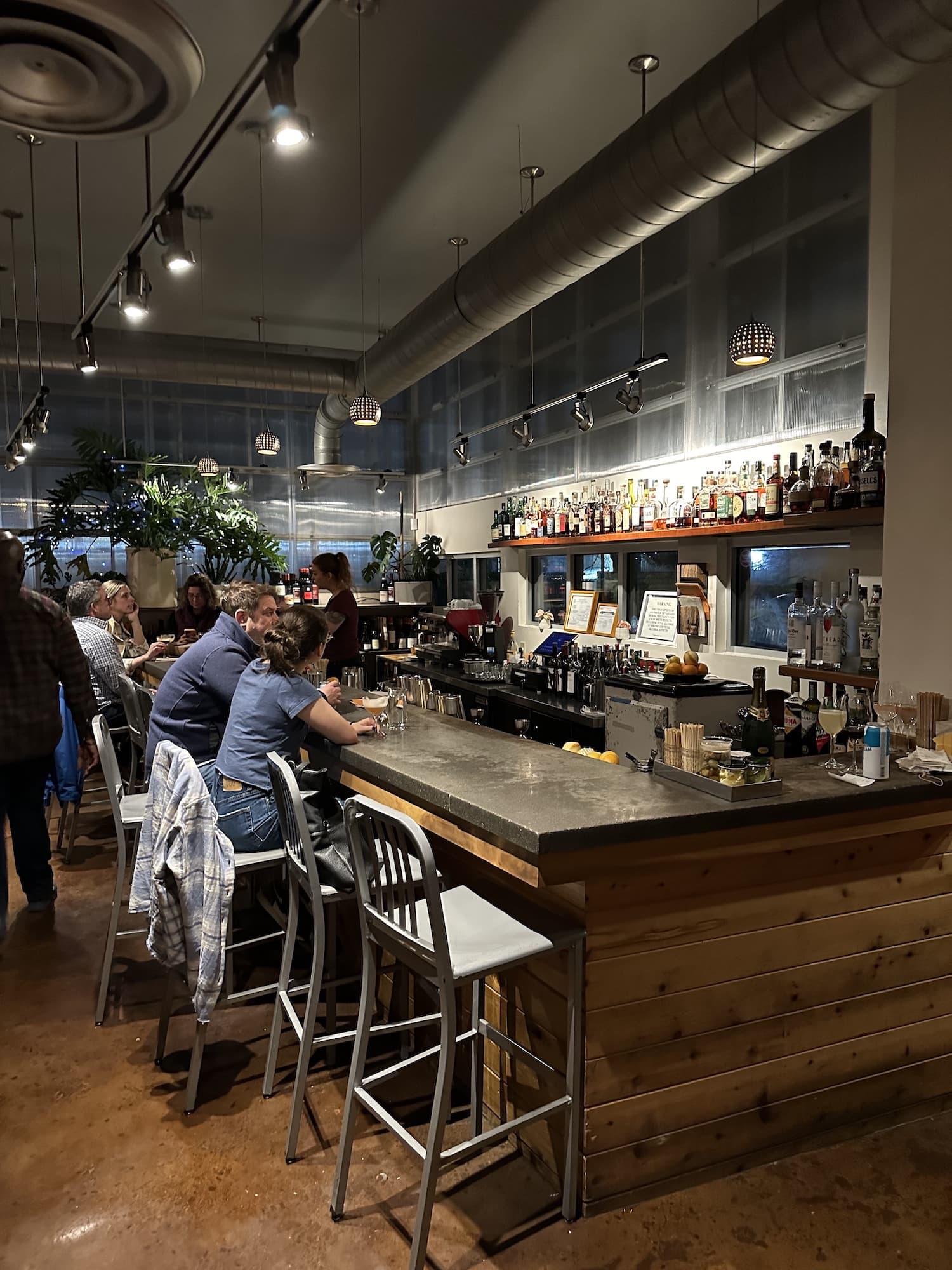A restaurant's bar area