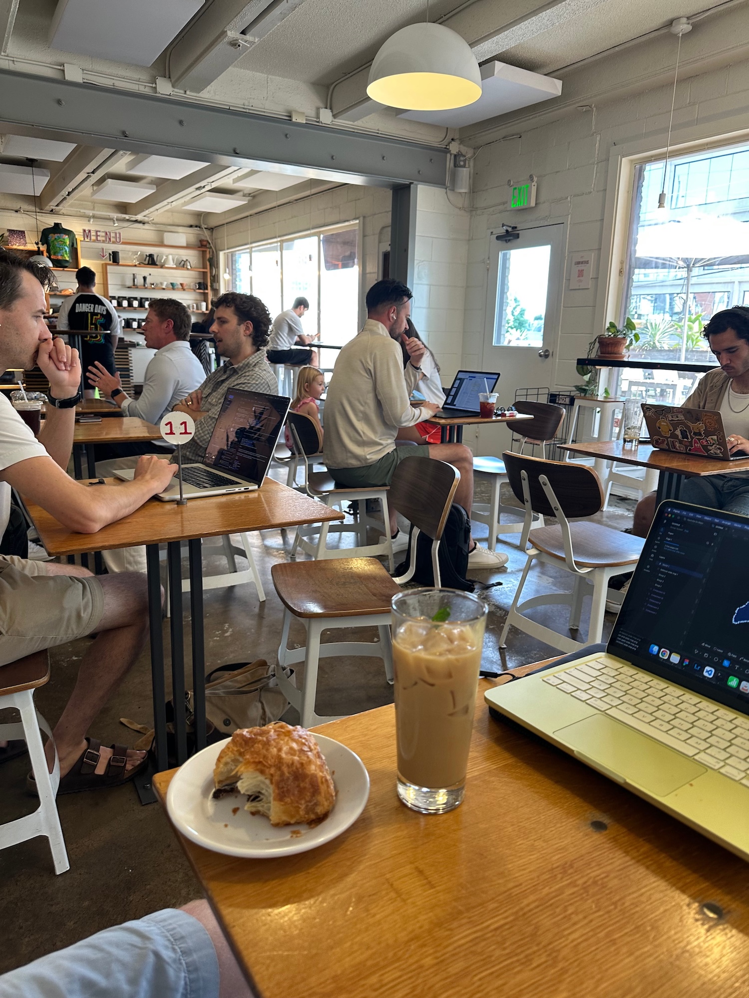 Crema's interior packed with people