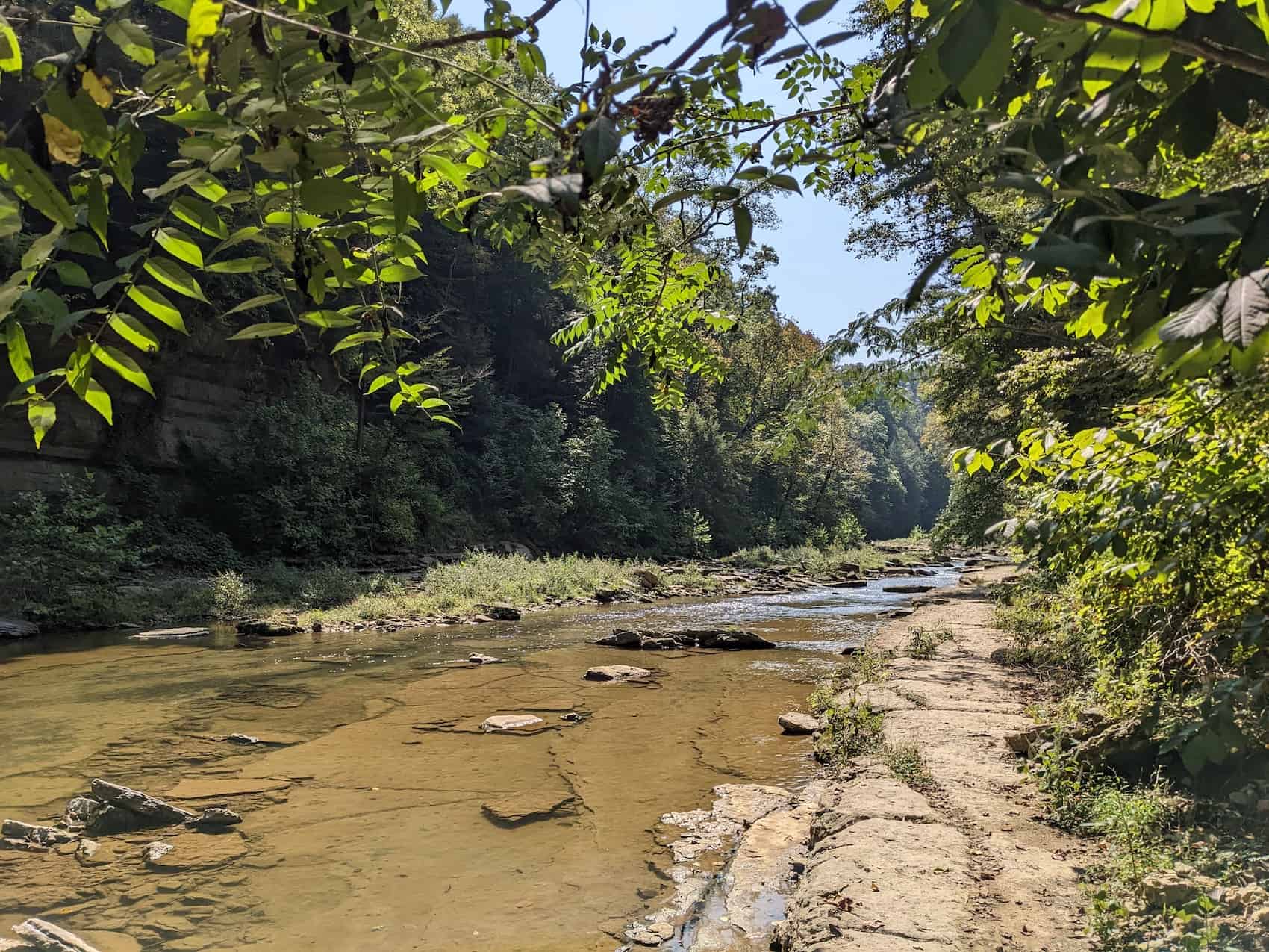Rocky trail and river