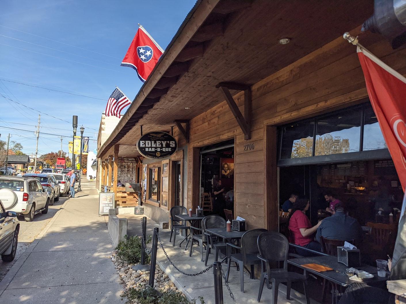Outside Edley's BBQ in 12 South