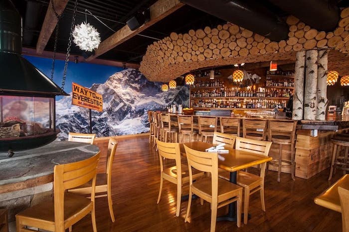 The interior of Ember's Ski Lodge