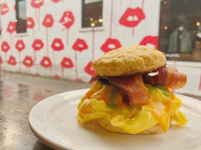 Fido bacon and egg biscuit