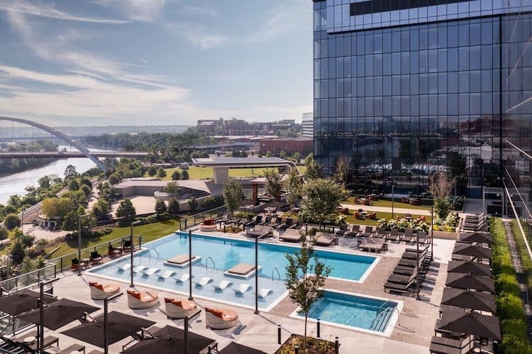 Aerial view of the pool at Four Seasons Nashville