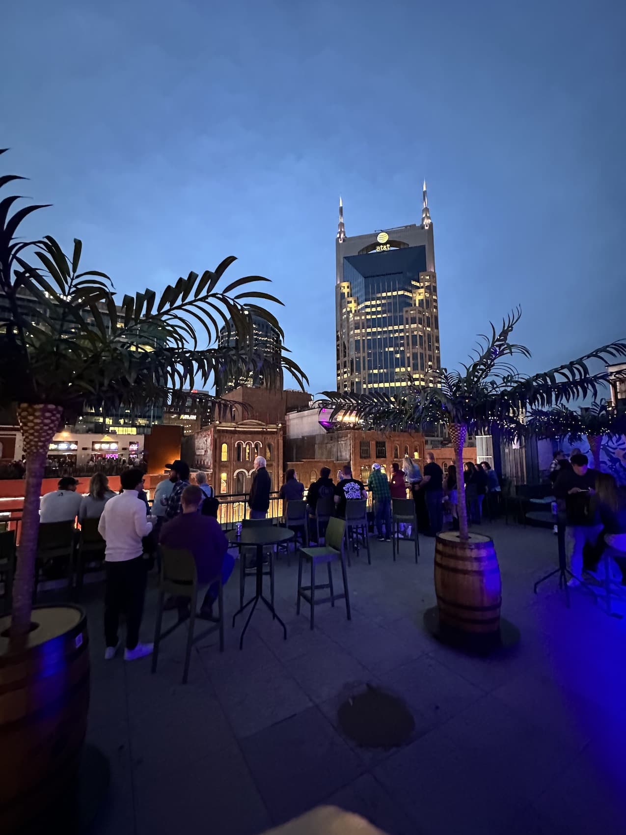 A tropical themed rooftop