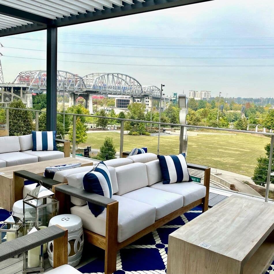 View of bridge from Hampton Social Nashville