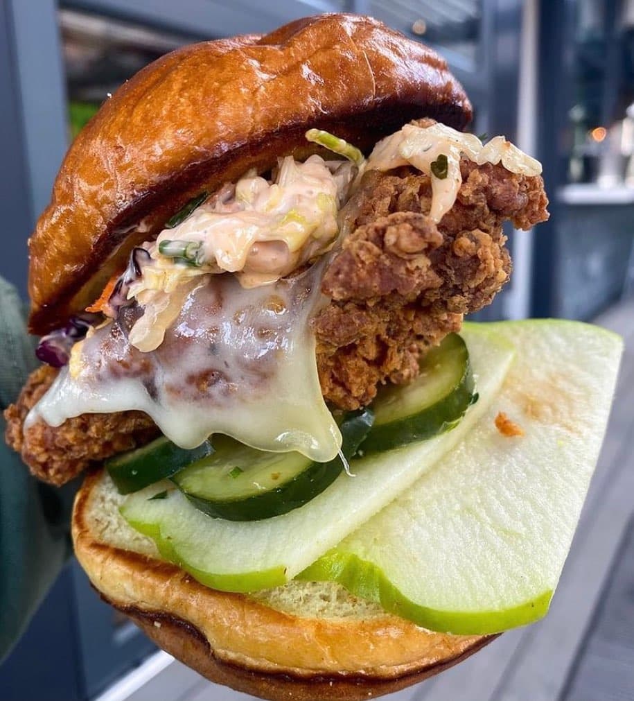 A delicious big chicken sandwich