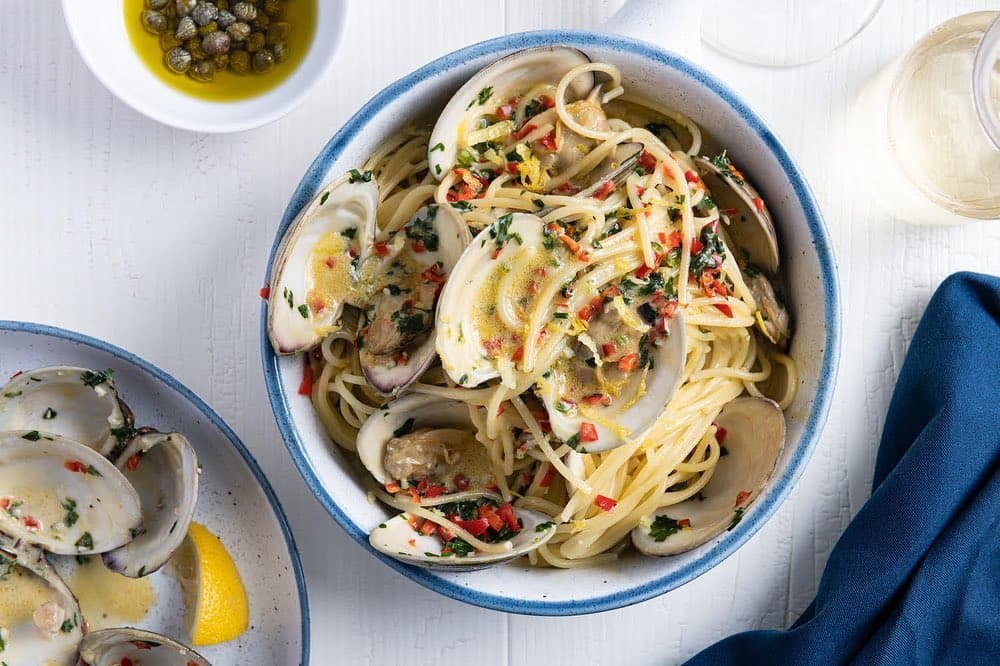 Noodles in a bowl