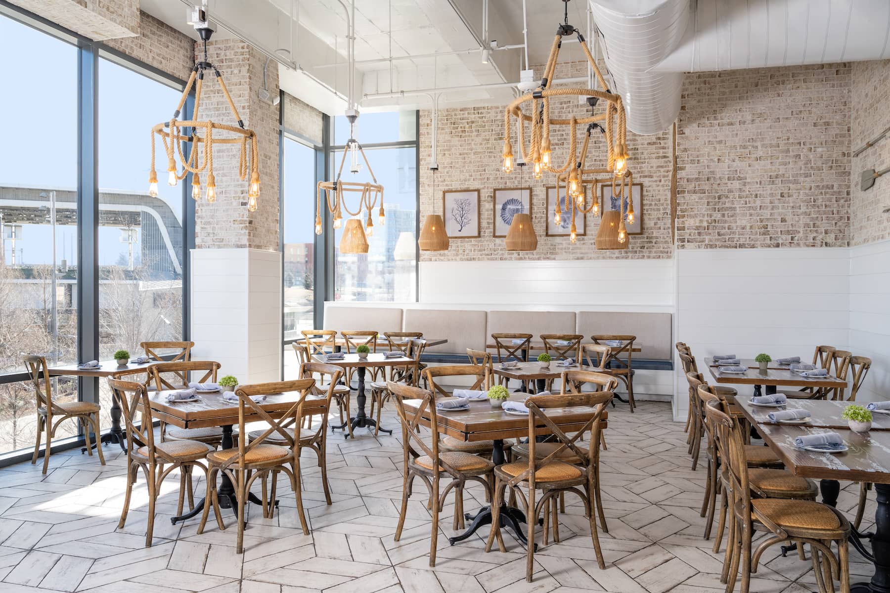 Tables in a beautiful restaurant